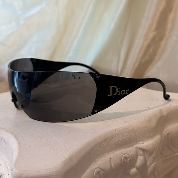Dior Ski 5 RARE Vintage Y2K Rimless Shield Sunglasses in Black - Picture 7 of 16